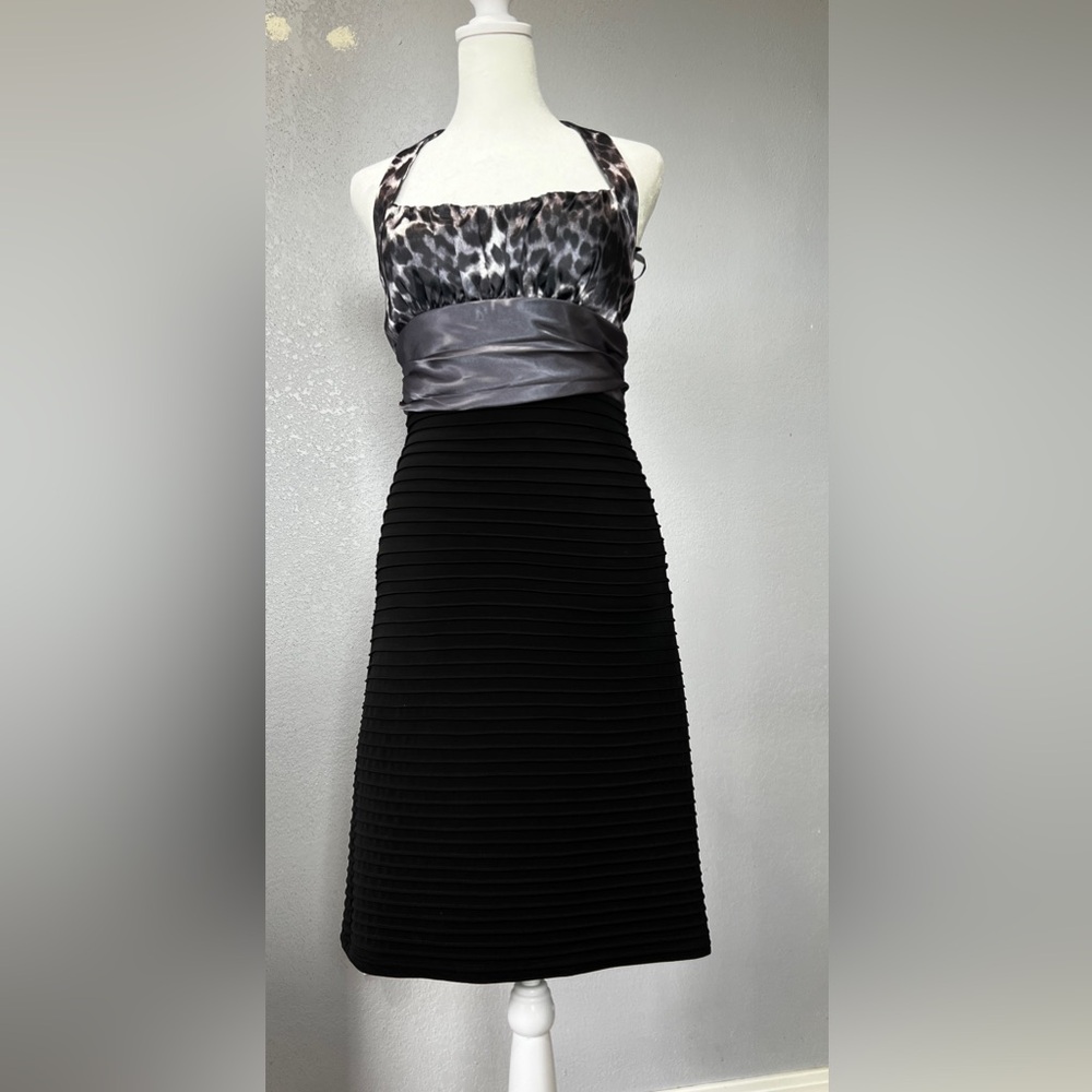 Jump Apparel By Wendy’s Chaitin Black/Gray Halter Cocktail Dress Size 5/6